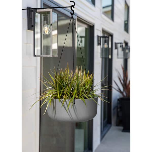 14 in. Round Gray Plastic Planter Hanging Kona Bowl (2-Pack)