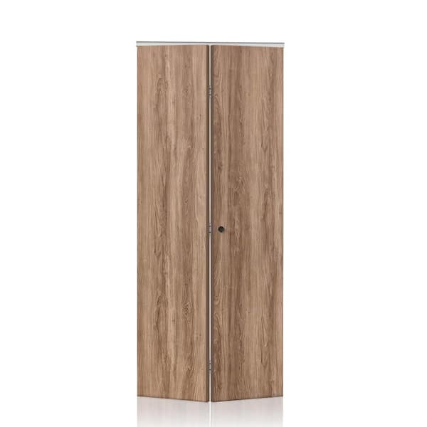 CALHOME 36 in. x 82 in. x 3/4 in. Solid Core Light Walnut