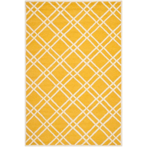 SAFAVIEH Cambridge Gold/Ivory 6 ft. x 9 ft. Geometric Interlace Diamonds Area Rug