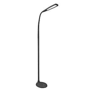 49 in. to 71 in. Black Natural Daylight LED Flex Floor Lamp