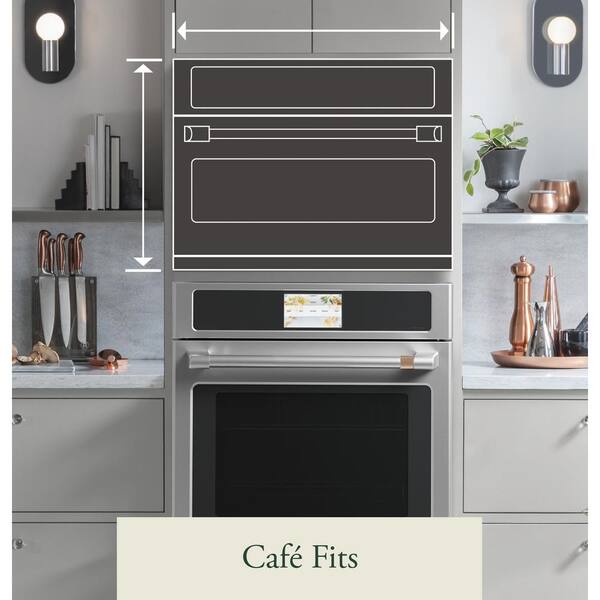 Cafe 27 In Smart Double Electric Wall Oven With Convection Self Cleaning Platinum Glass Ckd70dm2ns5 The Home Depot - Ge Cafe 27 Double Wall Oven
