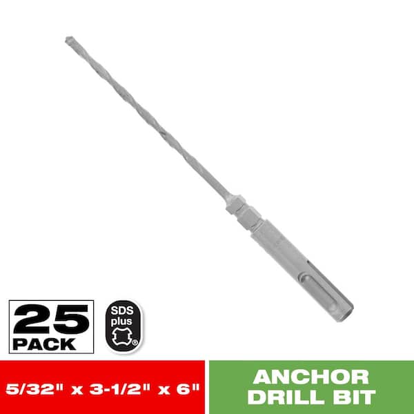 DIABLO 5/32 in. x 3-1/2 in. x 6 in. SDS-Plus Full Carbide Head Concrete Anchor Hammer Percussion Drill Bit (25-Pack)