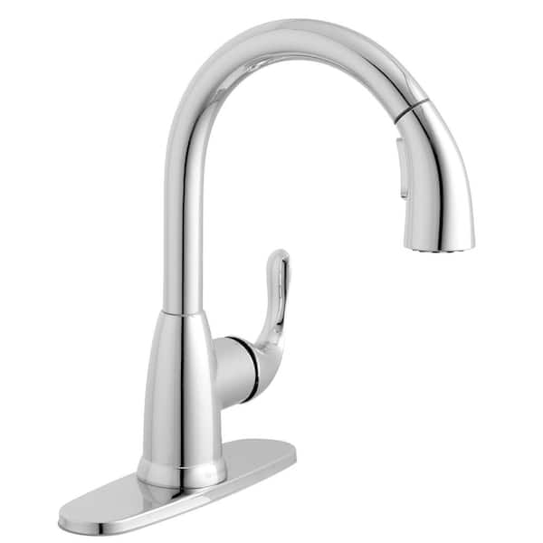 Glacier Bay Dylan Single Handle Pull Down Kitchen Faucet With Turbospray And Fastmount In Chrome Hd67496 1001 The Home Depot