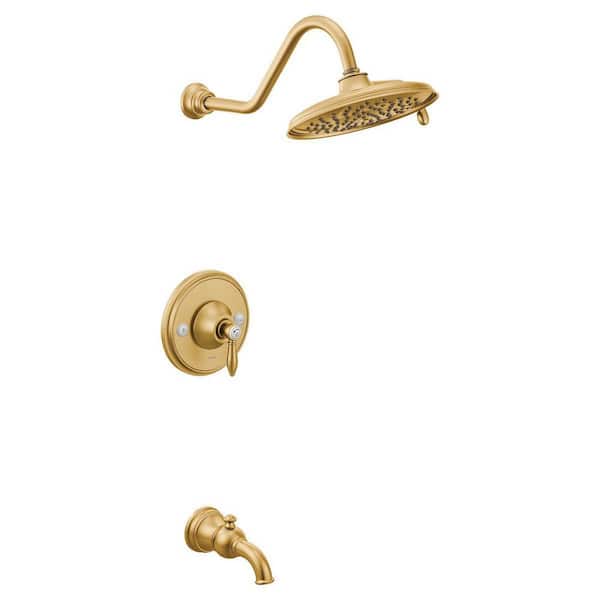 Moen UTS32205BG Weymouth 1-Handle M-CORE Transfer Trim Kit – Brushed Gold, Valve Required, For 2 Or 3 Showering Devices