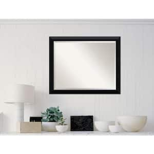 Medium Rectangle Satin Black Casual Mirror (25.38 in. H x 31.38 in. W)