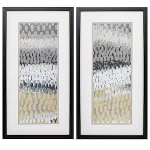 "Raindrops" Framed Abstract Wall Art Print 25 in. x 13 in. (Set of 2)