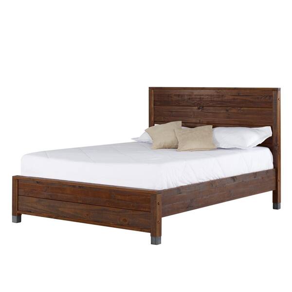 Camaflexi Baja Walnut King Size Panel Headboard Platform Bed Bj810 The Home Depot Camaflexi Baja Walnut King Size Panel, King Size Panel Bed Frame