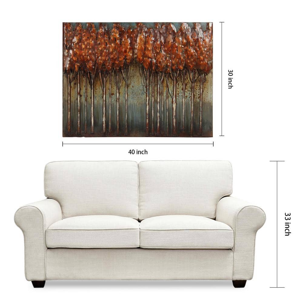 Sunset Ground Mixed Media Iron Hand Painted Wall Art, 30" x 40"