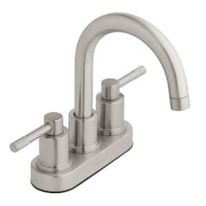 Axel 4 in. Centerset Double-Handle High-Arc Bathroom Faucet in Brushed Nickel