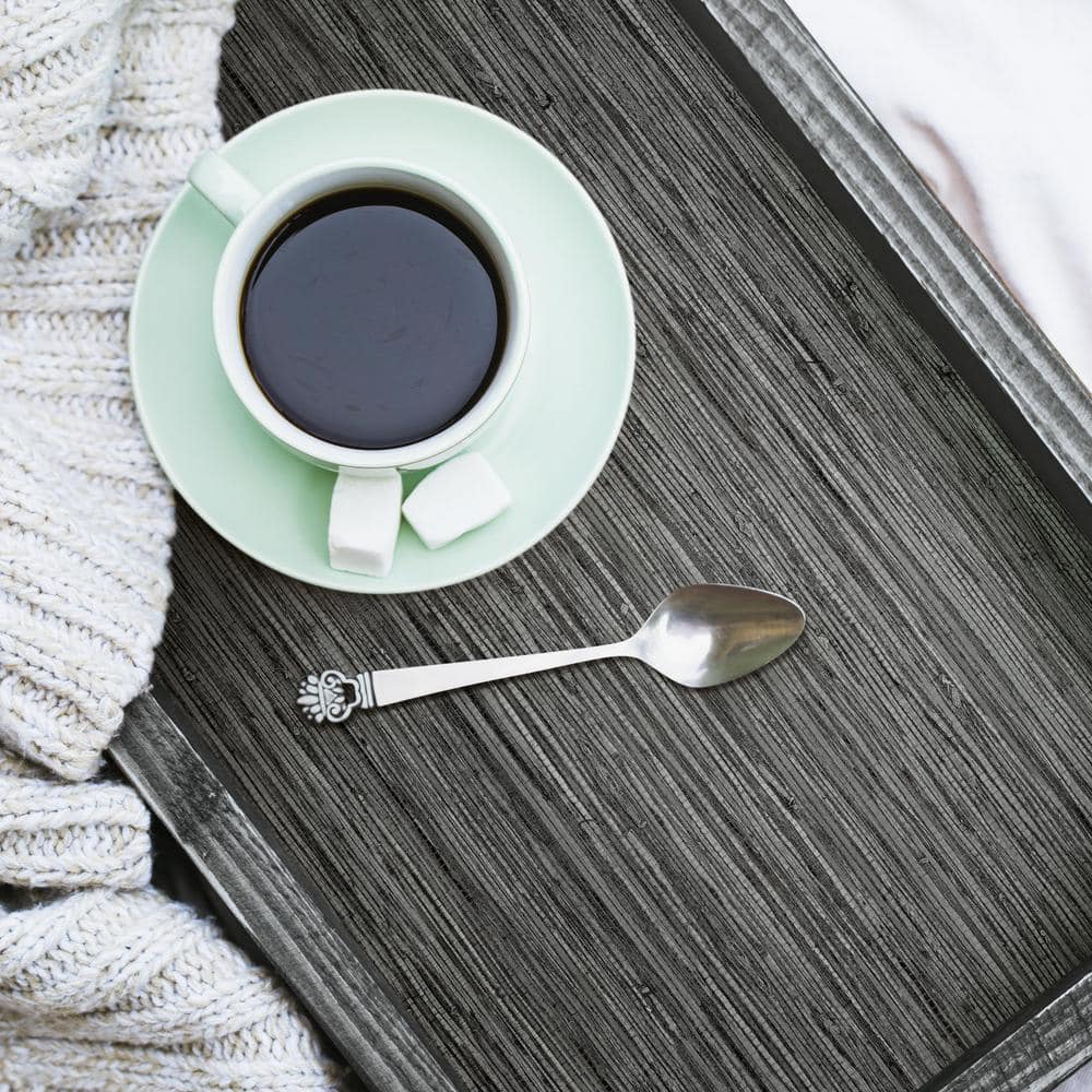 Dark Gray Grasscloth Peel and Stick Wallpaper Roll