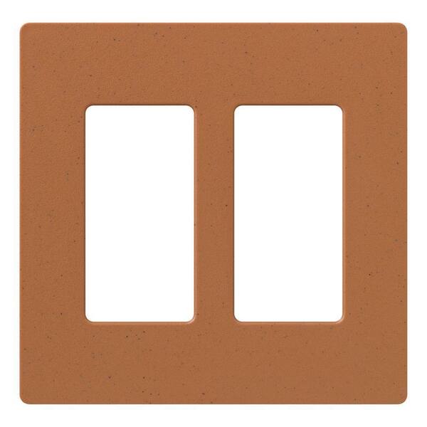 Lutron Claro 2 Gang Wall Plate for Decorator/Rocker Switches, Satin, Terracotta (SC-2-TC) (1-Pack)