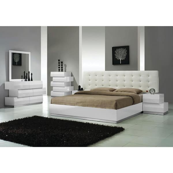 Best Master Furniture Spain White 5-Drawer Modern 44 in. H x 35 in. W x 19 in. D Chest of Drawers