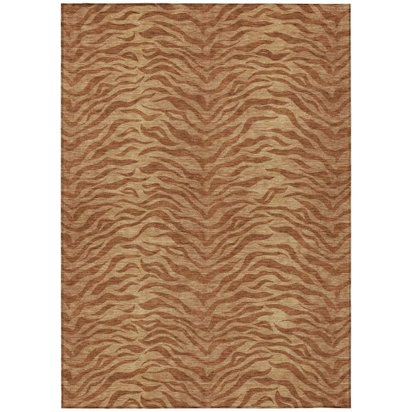 Chantille Machine Washable Indoor/Outdoor Abstract ACN2925 Paprika 10 ft. x 14 ft. Area Rug