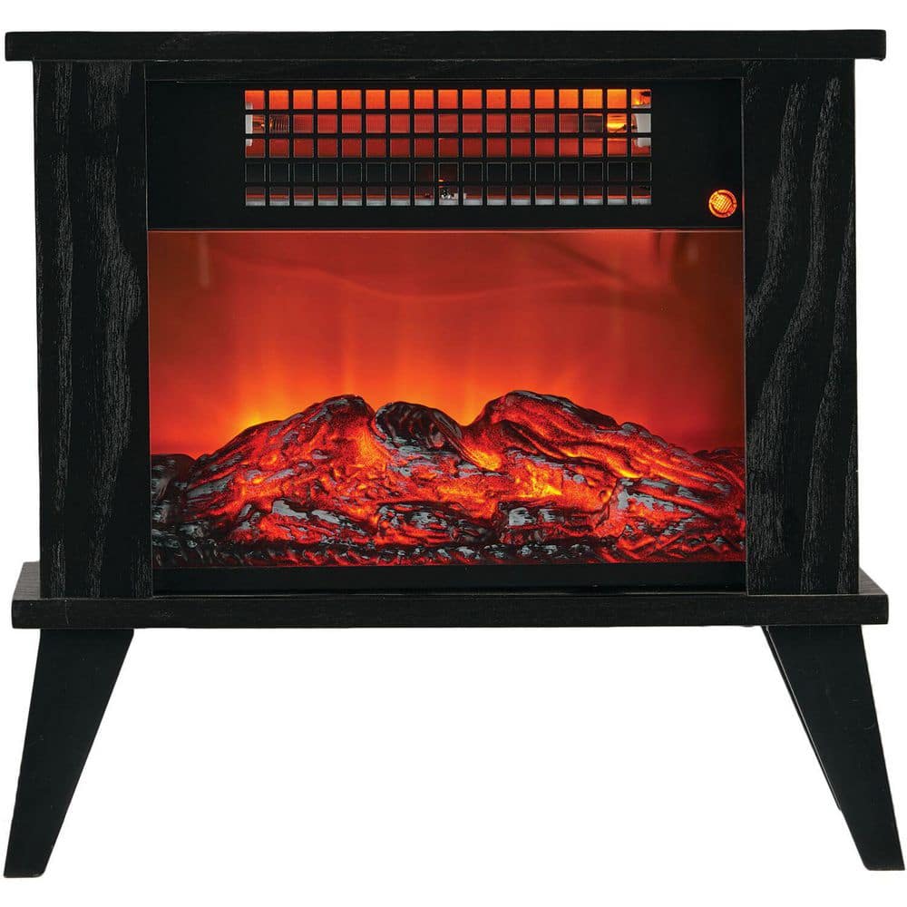 Lifesmart 1000-Watt Tabletop Infrared Fireplace Space Heater with Flame Effect -  HT1287B