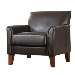 Dark Brown Vinyl Arm Chair