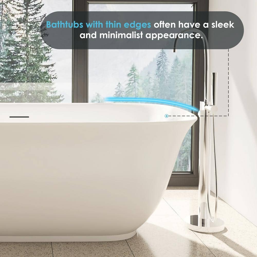 Sarnia 67" Glossy White Freestanding Acrylic Soaking Bathtub