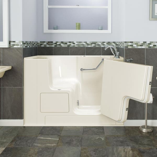 Gelcoat Value Series 52 in. x 32 in. Walk-In Soaking Bathtub with Right Hand Drain and Outward Opening Door in Linen