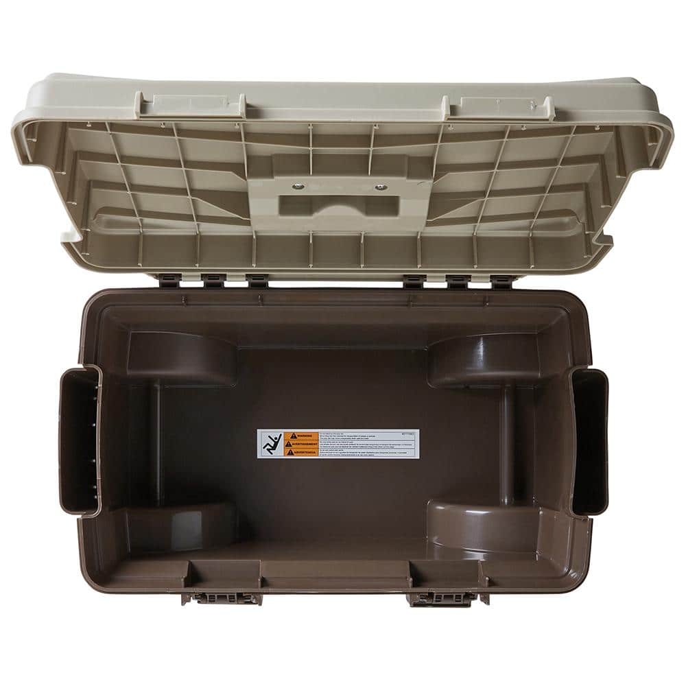 Brown and Beige Plastic Rolling Garden Storage Cart