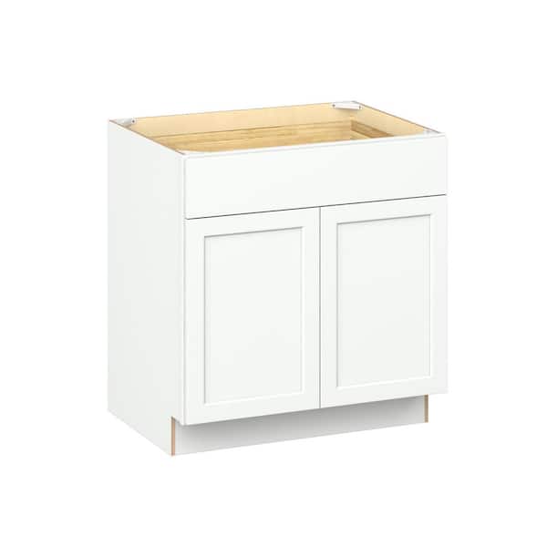 Emerson Pure White Base 1 Drawer with 2-Door Ready to Assemble Kitchen Cabinet (33 in. W x 34.5 in. H x 24-in. D)