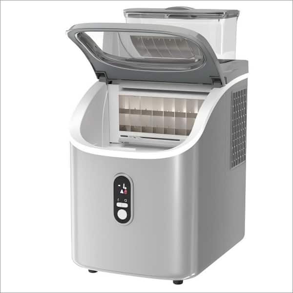 COWSAR 8.66 in 30 lbs. Cubed Ice Countertop Ice Maker w/ Ice Scoop in Grey