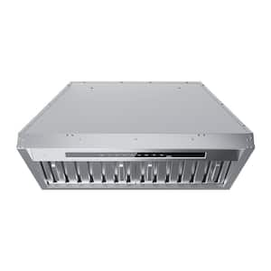 34.25 in. 600 CFM Convertible Vent Insert Range Hood in Silver with Filter Cleaning Reminders and Smart Control