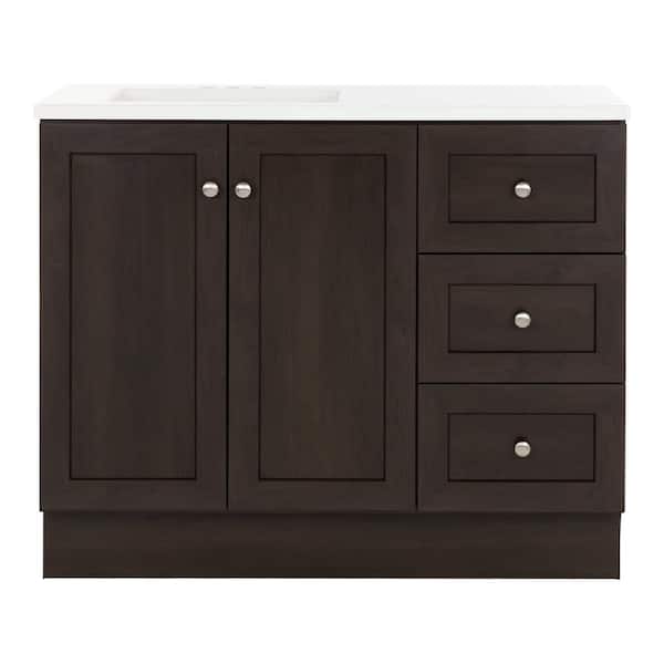 Bannister 43 in. Single Sink Dusk Bath Vanity with White Cultured Marble Top (Assembled)