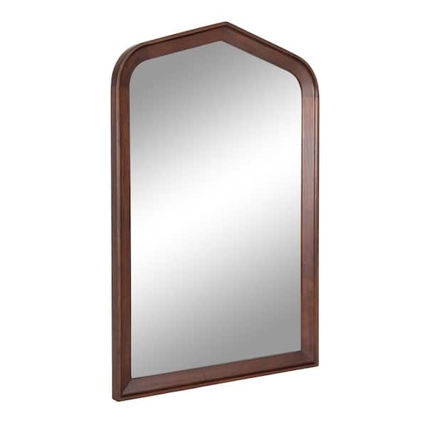 Kate and Laurel Tudor 24.00 in. W x 36.00 in. H Walnut Brown Arch ClassicFramed Decorative Wall Mirror