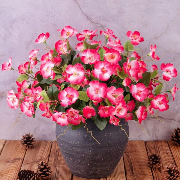 16.3 in. Pink Indoor/Outdoor Artificial Hibiscus CJCT558C3B - The