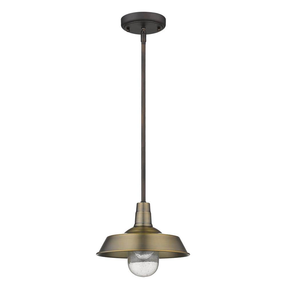 Burry Contemporary Brass and Glass 8" Island Pendant Light