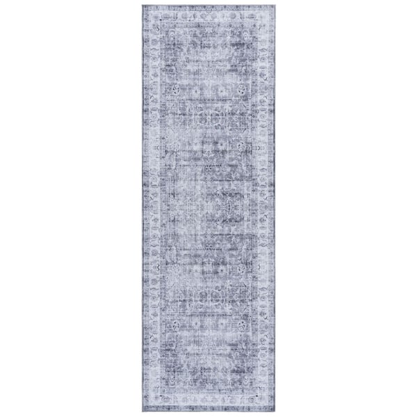 Arizona 3 ft. x 8 ft. Gray/Beige Floral Runner Rug