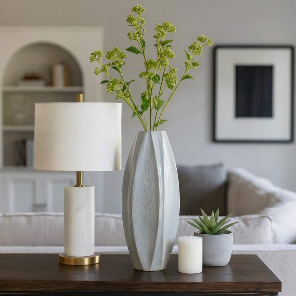 19.5 in. Gray Ceramic Faceted Decorative Vase price history on PriceWatchPro