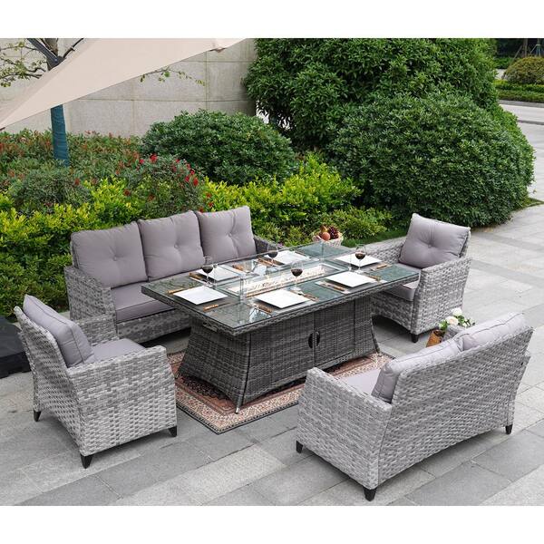 Rattan effect fire pit hot sale