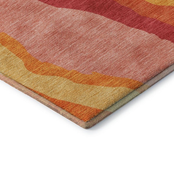Mayfield Premium Machine Washable Abstract AMF1047 Blush 2 ft. x 3 ft. Area Rug
