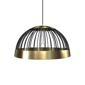 5-Light Black & Gold Dome Pendant Light, E12 Base, No Bulbs Included