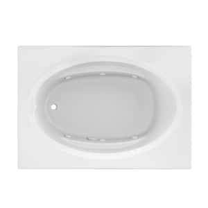 PROJECTA 60 in. x 42 in. Acrylic Rectangular Drop-in Whirlpool Bathtub in White