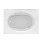 PROJECTA 60 in. x 42 in. Acrylic Right-Hand Drain Oval in Rectangle Drop In Whirlpool Bathtub with Heater in White
