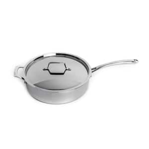 Professional 4.6 qt. 11 in. Tri-Ply 18/10 Stainless Steel Saute Pan with SS Lid
