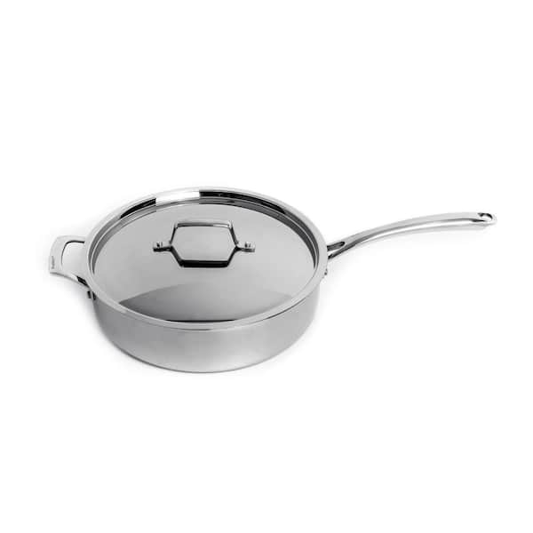 BergHOFF Professional 4.6 qt. 11 in. Tri-Ply 18/10 Stainless Steel Saute Pan with SS Lid