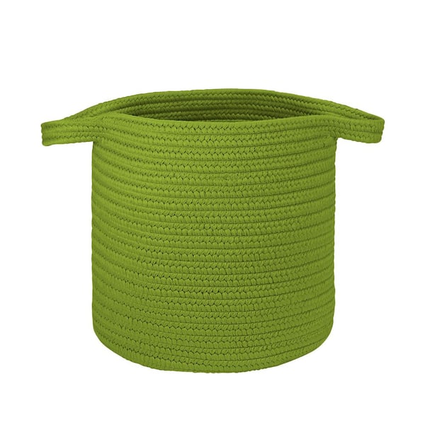 Colonial Mills 16 in. x 16 in. x 20 in. Neon Green Addison Braided Laundry Basket