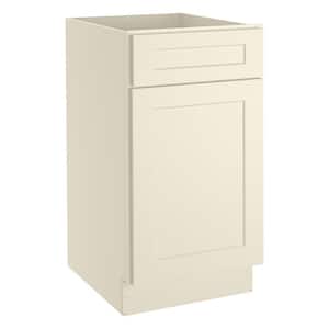 Newport Antique White Plywood Shaker Style 1-Door 1-Drawer Base Kitchen Cabinet (18 in.W x 24 in.D x 34.5 in.H）