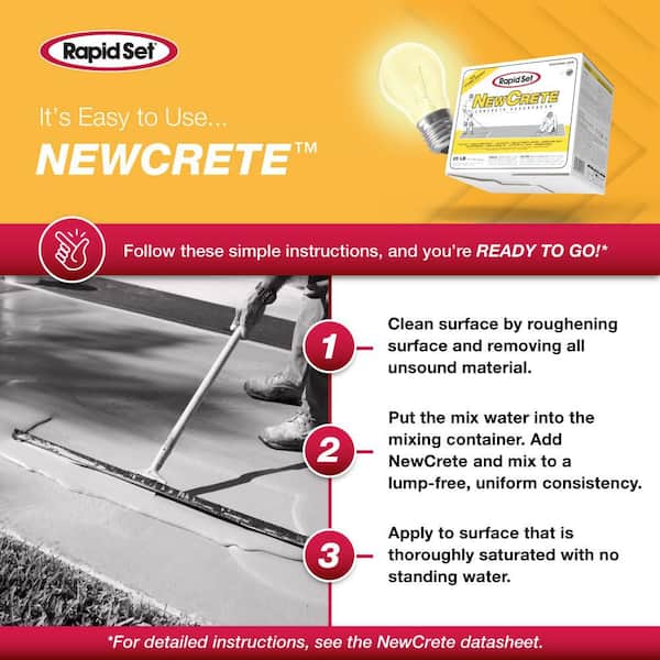 Rapid Set - 25 lbs. NewCrete Concrete Resurfacer