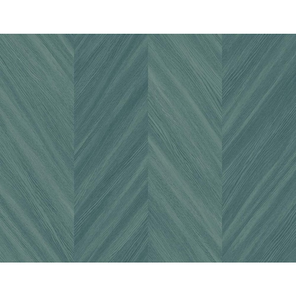 Seabrook Designs 60.75 sq. ft. Wintergreen Chevron Wood Embossed Vinyl Unpasted Wallpaper Roll