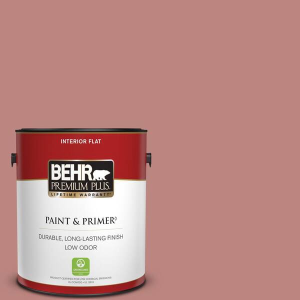 BEHR PREMIUM PLUS 1 gal. #S150-4 Red Clover Flat Low Odor Interior Paint & Primer