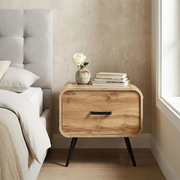 New Classic Furniture Rowan in. Rectangular Wood Top End Table with One Drawer