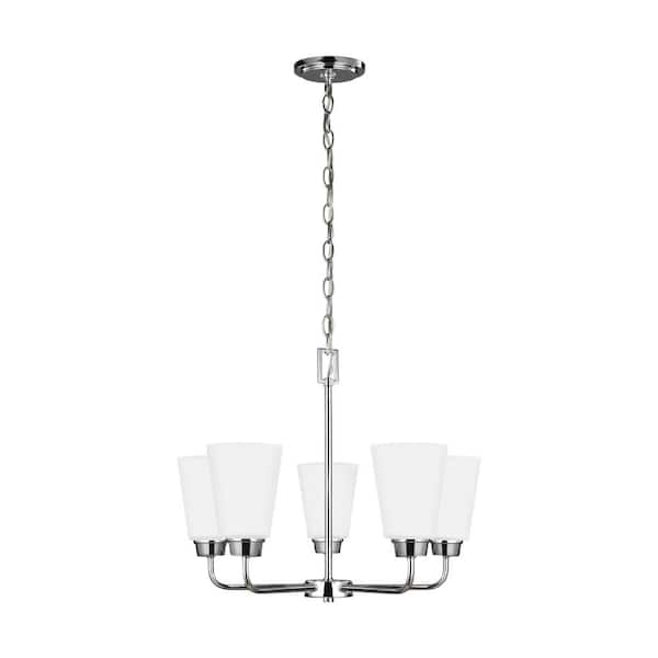 Generation Lighting Kerrville 5-Light Chrome Chandelier with LED Bulbs