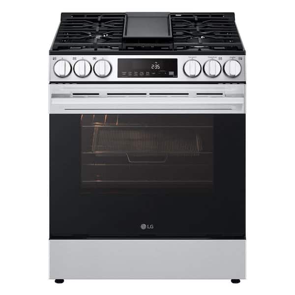 Smart Gas 30 in. 5 Burners Slide-in Gas Range in Stainless Steel with Convection, Air Fryer and Premium Handle