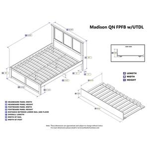 Madison White Queen Bed with Footboard and Twin Extra Long Trundle