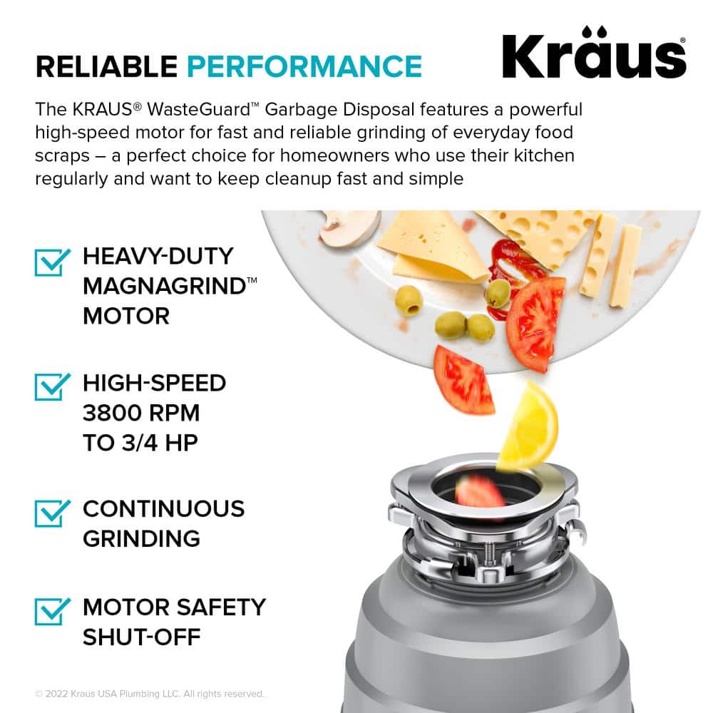 Matte Gray Stainless Steel Continuous Feed Garbage Disposal