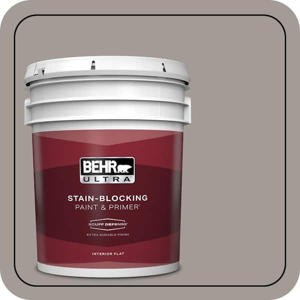 BEHR ULTRA 5 gal. #PPU18-15 Fashion Gray Extra Durable Flat Interior Paint & Primer