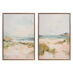 Sylvie Abstract Nature Landscape Framed Canvas Wall Art Set 2-Piece Gold 23.00 in. x 33.00 in.